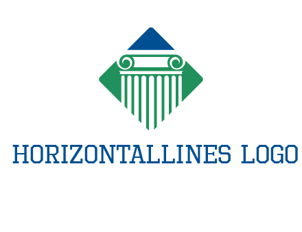 ornate pillar in square legal logo