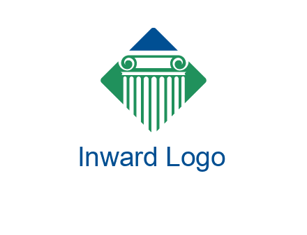 ornate pillar in square legal logo