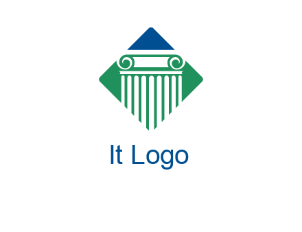 ornate pillar in square legal logo
