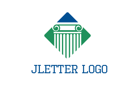 ornate pillar in square legal logo