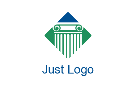 ornate pillar in square legal logo