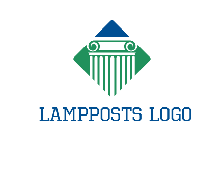 ornate pillar in square legal logo