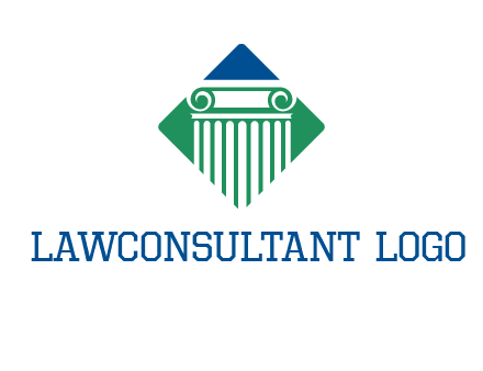 ornate pillar in square legal logo