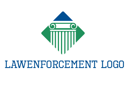 ornate pillar in square legal logo