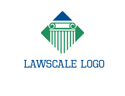 ornate pillar in square legal logo