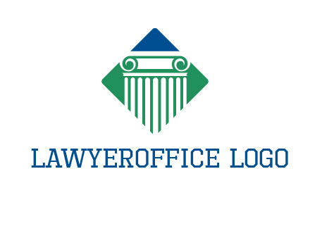 ornate pillar in square legal logo