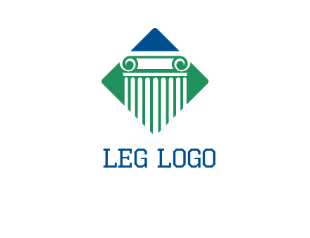 ornate pillar in square legal logo