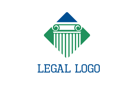 ornate pillar in square legal logo