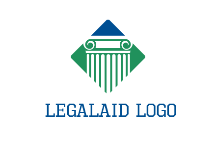 ornate pillar in square legal logo