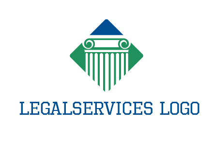 ornate pillar in square legal logo