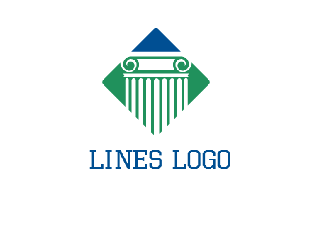 ornate pillar in square legal logo
