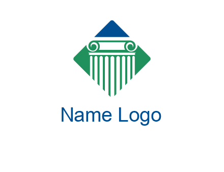 ornate pillar in square legal logo