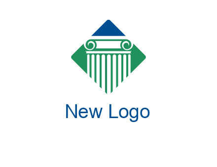 ornate pillar in square legal logo