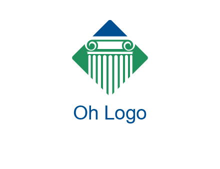 ornate pillar in square legal logo