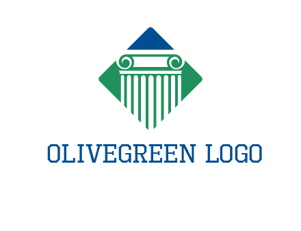 ornate pillar in square legal logo