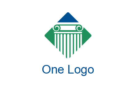 ornate pillar in square legal logo