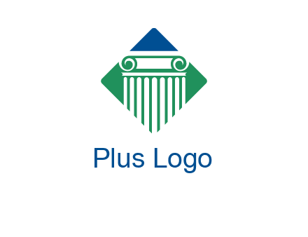 ornate pillar in square legal logo
