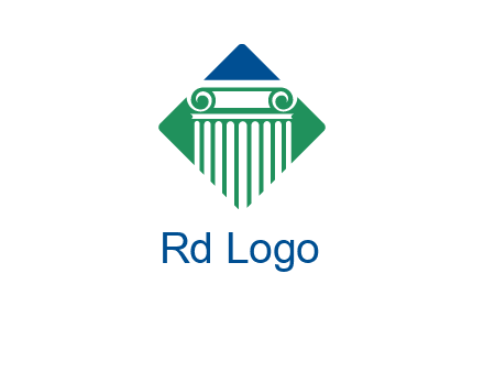 ornate pillar in square legal logo