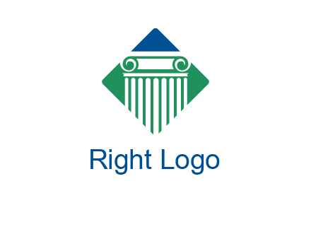 ornate pillar in square legal logo