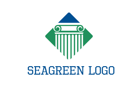 ornate pillar in square legal logo