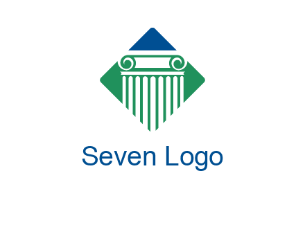 ornate pillar in square legal logo