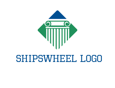 ornate pillar in square legal logo