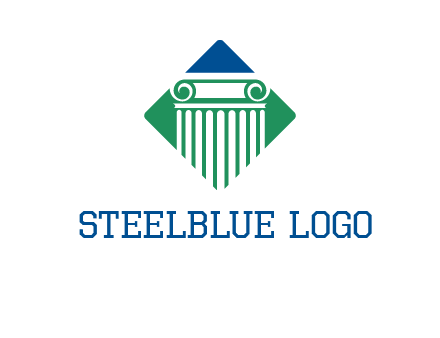 ornate pillar in square legal logo