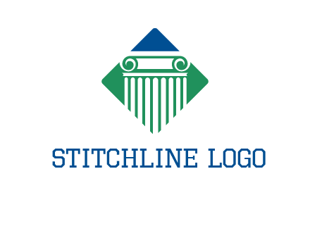 ornate pillar in square legal logo