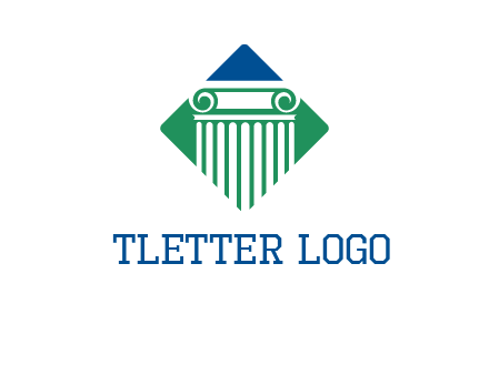 ornate pillar in square legal logo