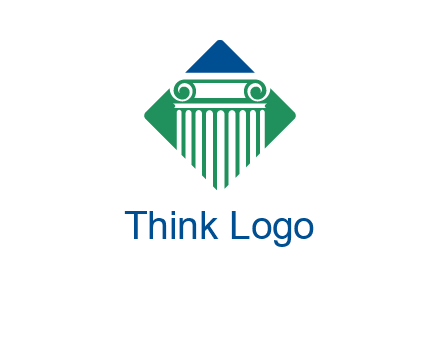 ornate pillar in square legal logo