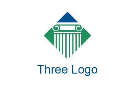 ornate pillar in square legal logo