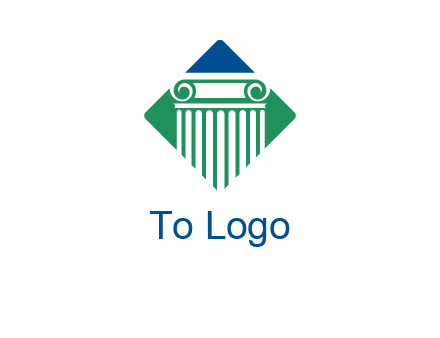 ornate pillar in square legal logo