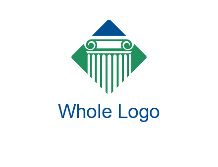 ornate pillar in square legal logo