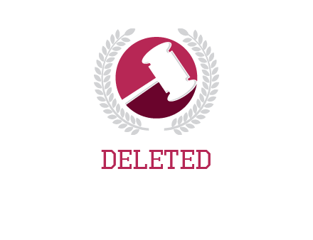 hammer in circle with leaves legal crest