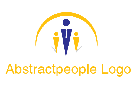 semi-circle over triangle swoosh people icon
