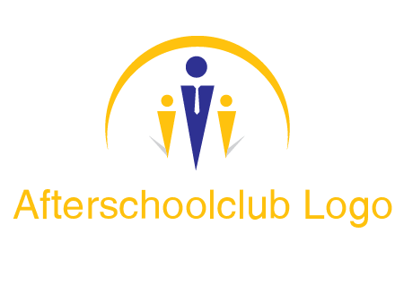 semi-circle over triangle swoosh people icon