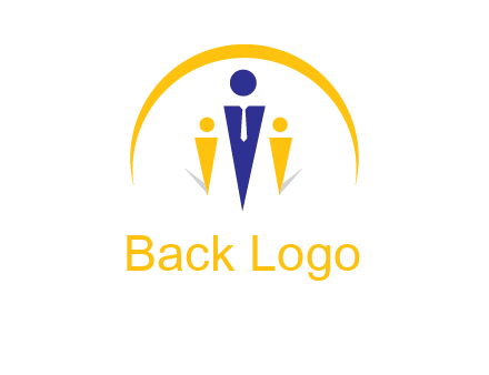 semi-circle over triangle swoosh people icon