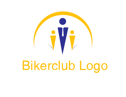 semi-circle over triangle swoosh people icon