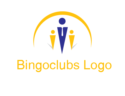 semi-circle over triangle swoosh people icon