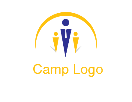 semi-circle over triangle swoosh people icon