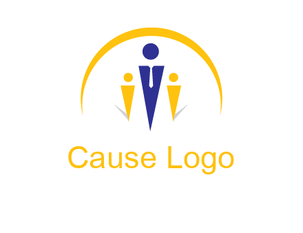 semi-circle over triangle swoosh people icon