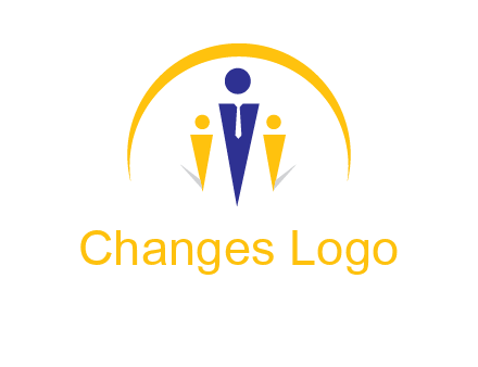 semi-circle over triangle swoosh people icon