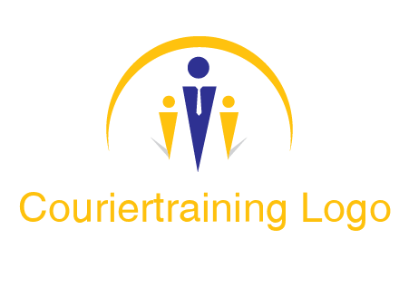 semi-circle over triangle swoosh people icon