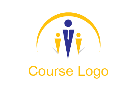 semi-circle over triangle swoosh people icon