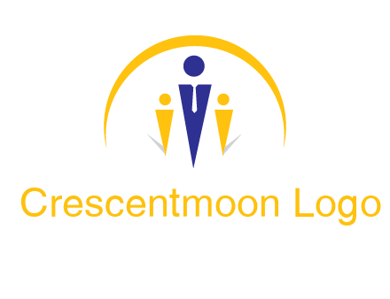 semi-circle over triangle swoosh people icon