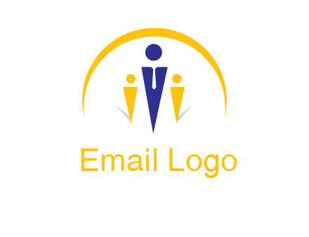 semi-circle over triangle swoosh people icon