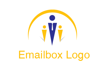 semi-circle over triangle swoosh people icon