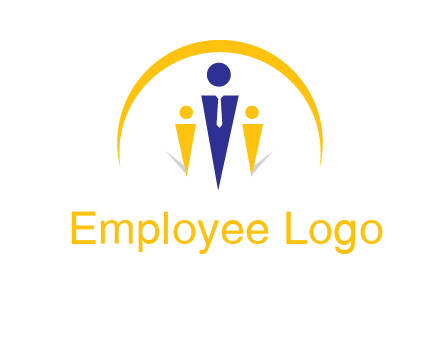 semi-circle over triangle swoosh people icon