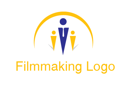 semi-circle over triangle swoosh people icon