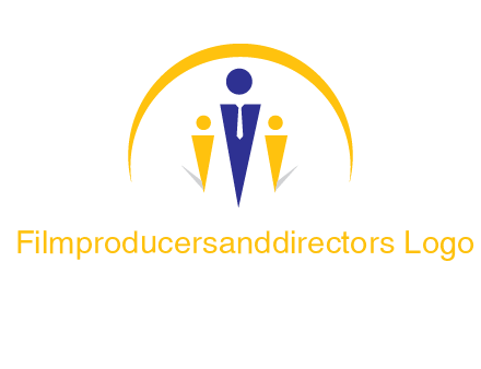 semi-circle over triangle swoosh people icon
